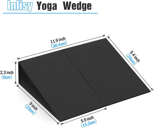 Yoga Wedge Block Foam Squat Wedges Slant Board, 2 Pcs Update Calf Stretcher | EVA Hard Foam Wedge for Yoga, Small Foot Wedge for Exercise Training and Stretching, Foam Wedge for Toes & Physical Therapy