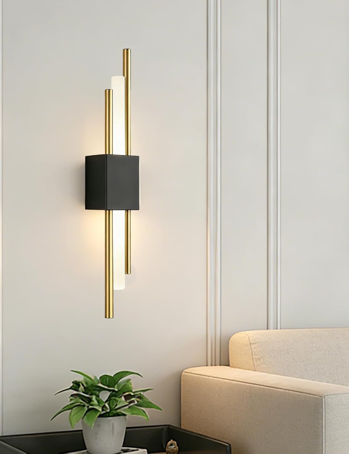 USB Rechargeable Wall Sconces Set of 2, Wireless Cordless Wall Lamp with Dimmable Timer, No Wiring Needed Mounted Wall Light, Modern Decor wall lights for Living Room, Bedroom, Study, Corridor