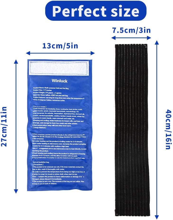 Gel Ice Pack with Adjustable Strap Reusable Gel Pack for Pain Relief