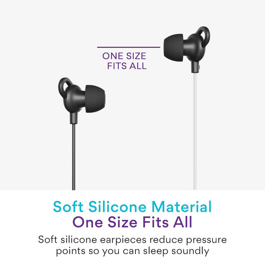MEE audio SleepTones USB-C Wired Sleep Earbuds for Side Sleepers with Lightweight Low-Profile Silicone Earpieces, Noise Reduction Sleeping Headphones with Built-in Mic & Volume Controls (USB Type C)