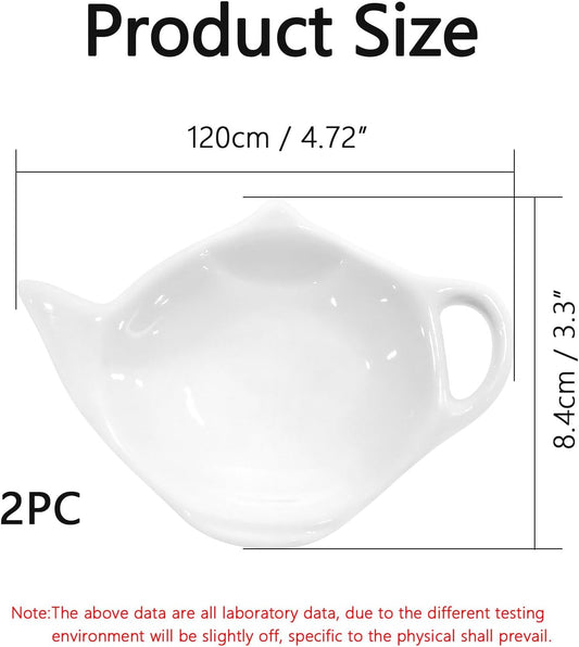 2 Pack Porcelain Tea Bag Coasters,Tea Bag Holder for Used,Classic Teaspoon Rest Pad Heat-Resistant Coasters Cute Dish Saucer Teabag Caddy Holder Set for Organizing Tea Time (2)