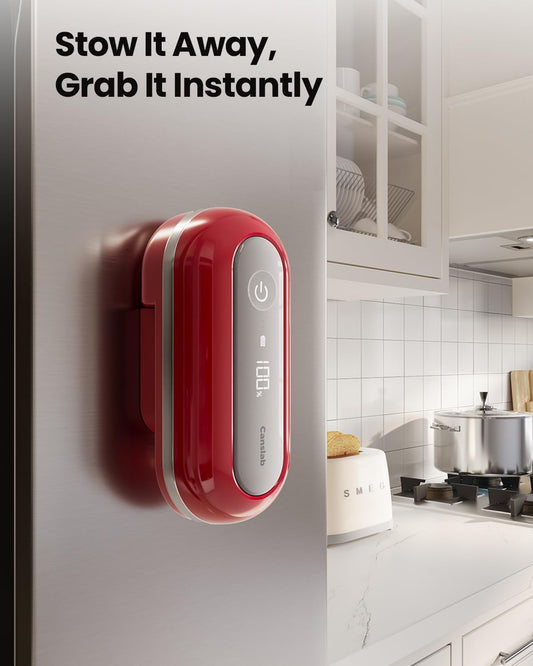 Canslab Retro Rechargeable Electric Can Opener, LED Battery Track&Auto Stop