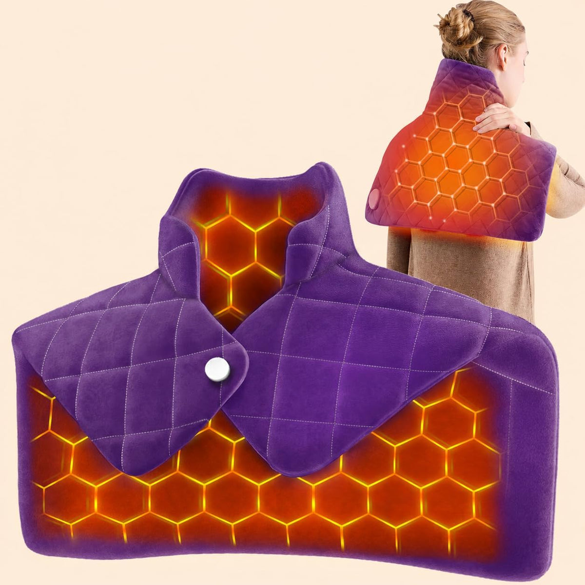 Weighted Heating Pad for Neck Shoulders and Back, Mothers Day Gifts for Mom Wife Grandma, Birthday Gifts for Women Men Dad, Instant Electric Heated Blanket with 9 Heat Options 4 Auto-Off Timer, Grey