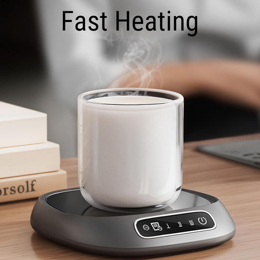 SUNGOOYUE Electric Coffee Warmer, Adjustable Temperature Coffee Warmer with 3 Heat Settings and 1 to 8H Auto Shut Off, Fast Heating Mug for Desk Office Home Use