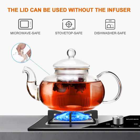 CnGlass Universal Glass Teapot Warmer,Handcrafted with Heat Proof & Lead-Free Glass Tealight Warmer 5.3 in/13.5cm diameter (Candle not Included)