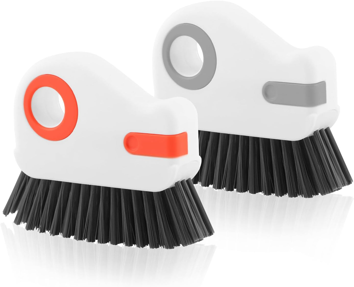 2Pcs 2 in 1 Groove Cleaning Brush, Window Track Cleaning Tools with Hidden Scraper, Multifunctional Hard Bristle Grip Brush for Sliding Door Track, Window Sill