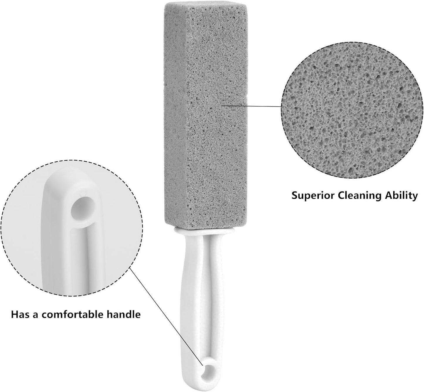 LoveBB 7 Pack Pumice Stone for Toilet Cleaning, Pumice Stick with Handle for Removing Bowl Ring, Toilet, Bathroom, Pool