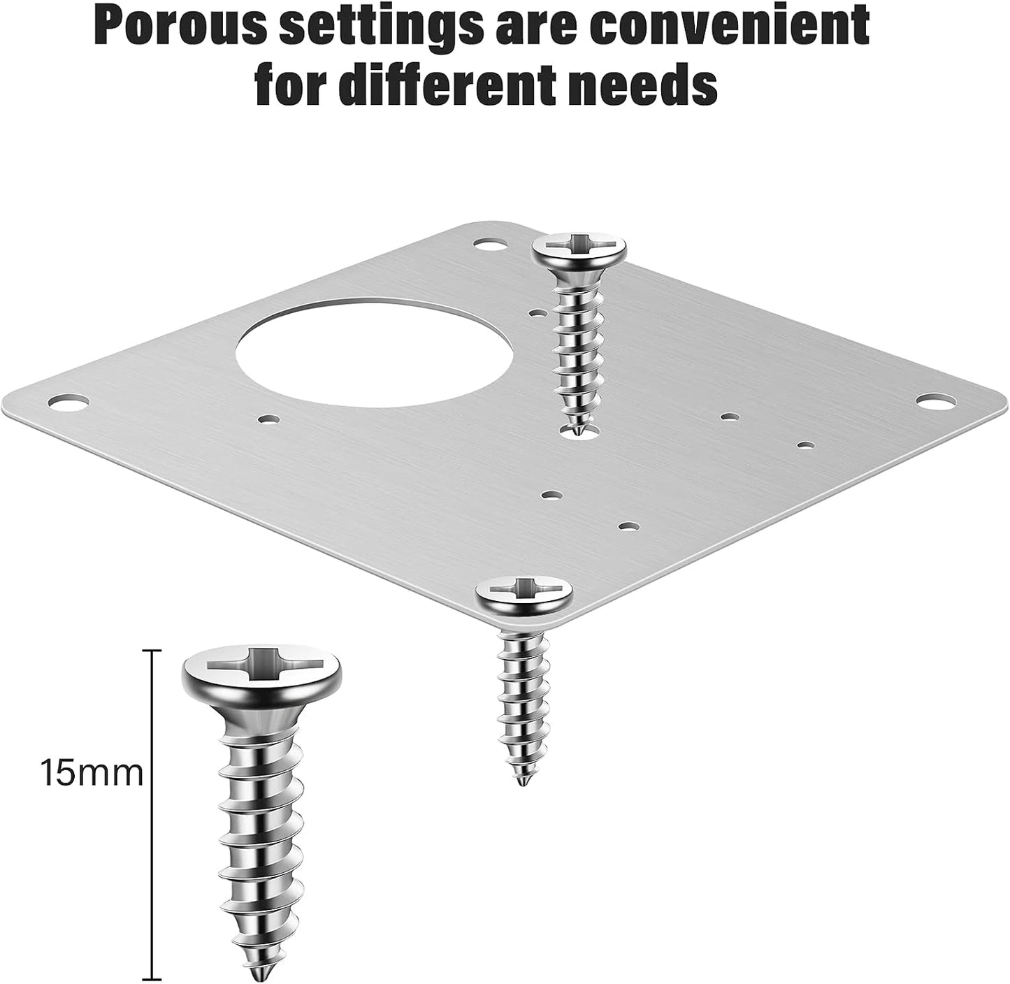 Cabinet Door Hinge Repair Plate, Saisn 4 Pack Stainless Steel Hinge Repair Reinforce Bracket Kit Kitchen Cupboard Hinge Door Fixing Plate with Mounting Screws