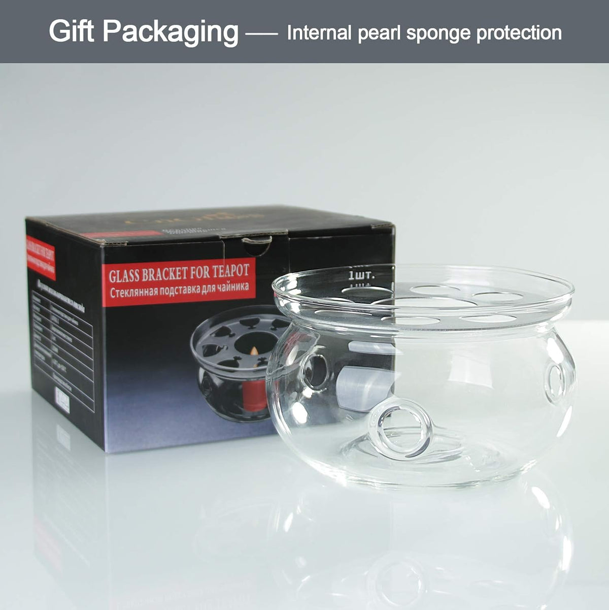 CNGLASS Glass Teapot Stovetop Safe,Clear Teapot with Removable Infuser 20.3 oz,Loose Leaf and Blooming Tea Maker