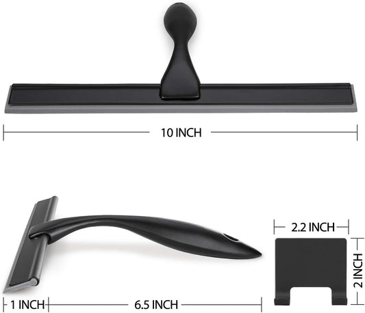 Hiware All-Purpose Shower Squeegee for Shower Doors, Bathroom, Window and Car Glass - Stainless Steel, 10 Inches