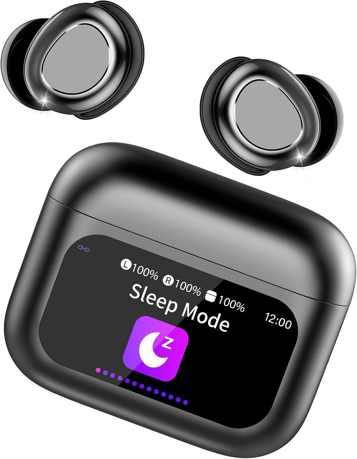 Sleep Earbuds Bluetooth 5.4 in Ear Touch Screen Sleep Headphones, Small Design Mini Sleep Earbuds for Side Sleepers with Sleep Mode, Ink Black