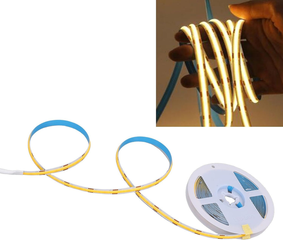 Yoidesu COB LED Strip Light, Warm White, 800lm, with Motion Sensor, Gesture Control, Water Proof Night Light for Under Cabinet, Kitchen, Stairs, Bedroom, Closet Indoor Lighting (4M)