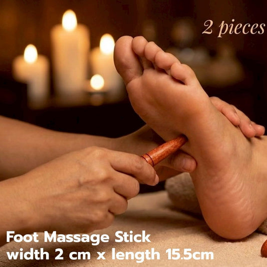 Lungcha Thai Traditional Wooden for Foot Massage Stick Tool Reflexology (Set 10 Foot Massage)