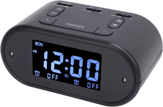 Dioche Large Alarm Clock Large Vibrating Alarm Clock with Bed Shaker - Perfect for Heavy Sleepers, 4 Adjustable Vibration Levels, Dual for Workdays & Weekends, Easy to Read, Ideal