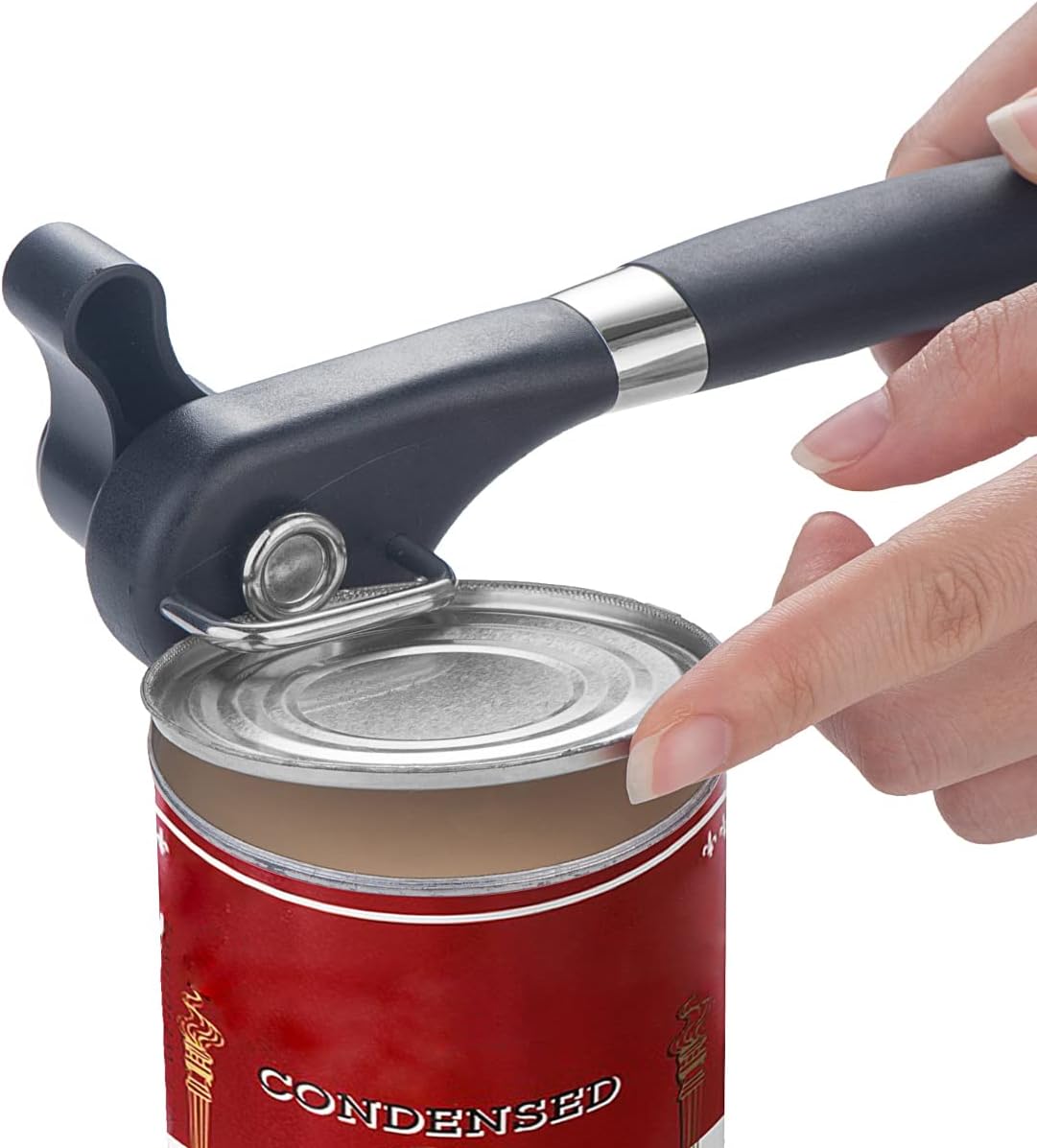 Choxila Safe Cut Can Opener for Kitchen & Restaurant - handheld, Manual, Ergonomic Smooth Edge, Food Grade Stainless Steel Cutting