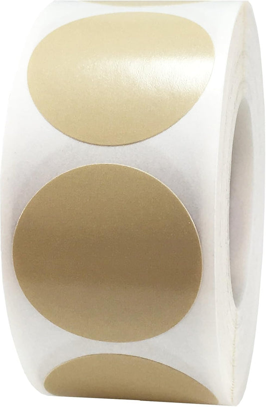 Olive Green Color Coding Labels for Organizing Inventory – 1 Inch Round Circle Dots, 500 Total Adhesive Stickers on a Roll for Storage, Filing, and Supplies – Made in the USA