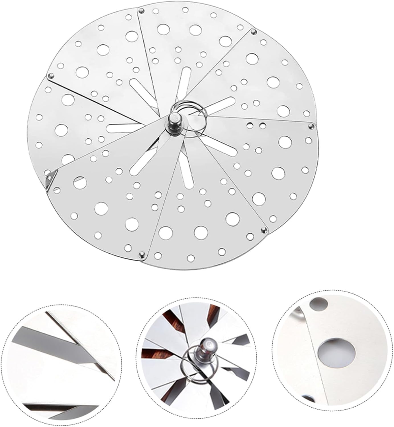 FRCOLOR Adjustable Stainless Steel Anti-spill Lid Cover, Overflow Stopper Spill-resistant Strainer Lid for Kitchen Pots, Multifunctional Household Cooking Spill Prevention