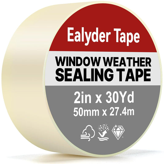 3 Inch x 90 Ft Transparent Window Weather Sealing Tape, Clear Window Draft Isolation Sealing Film Tape, Window Insulation Surface-Safe for Doors Gap Sealing, No Residue, Easy to Remove