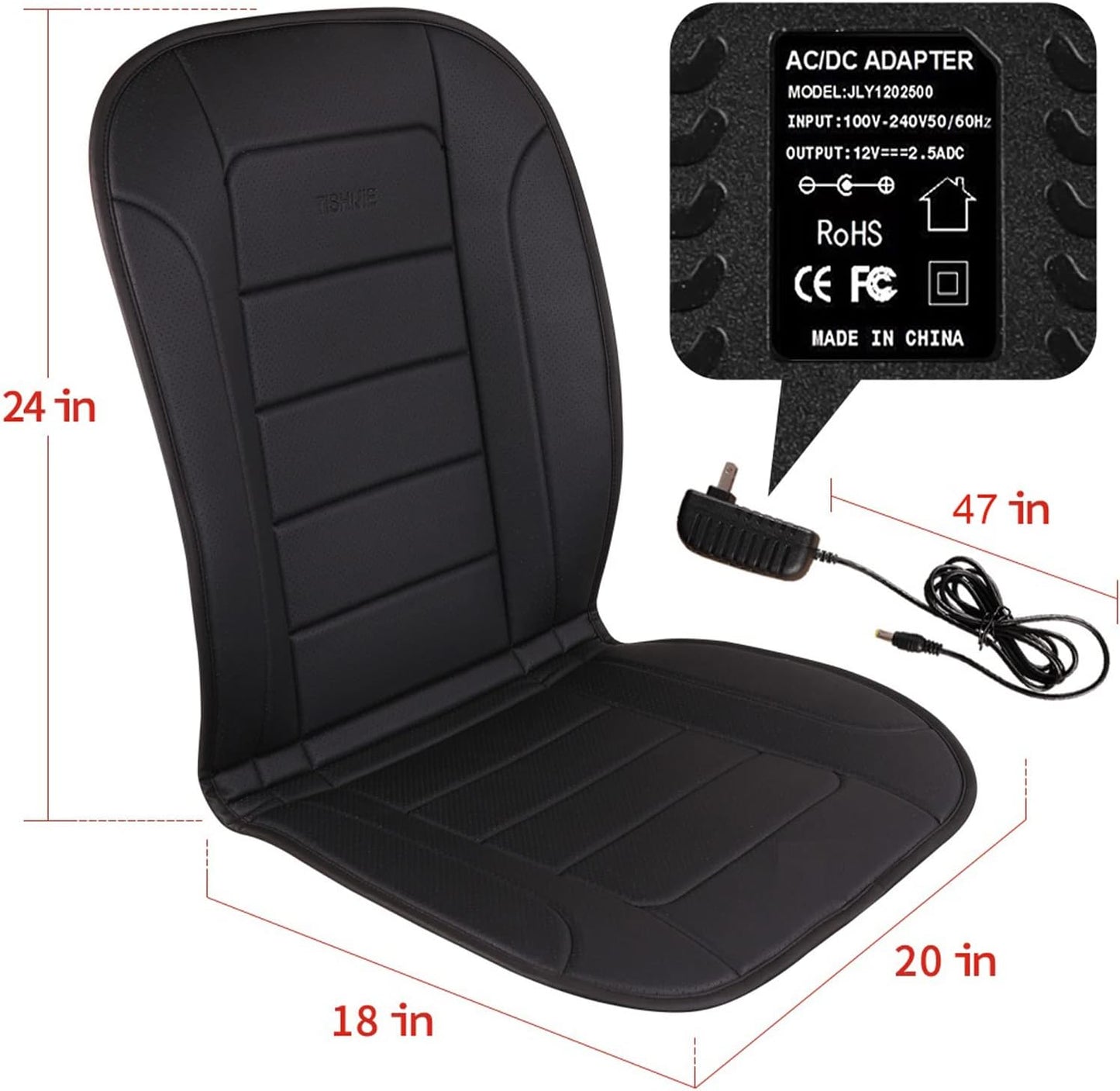 Heated Seat Cushion for Office Chair with Temperature Control and Timer, Back and Seat Heating - for Office/Home Use