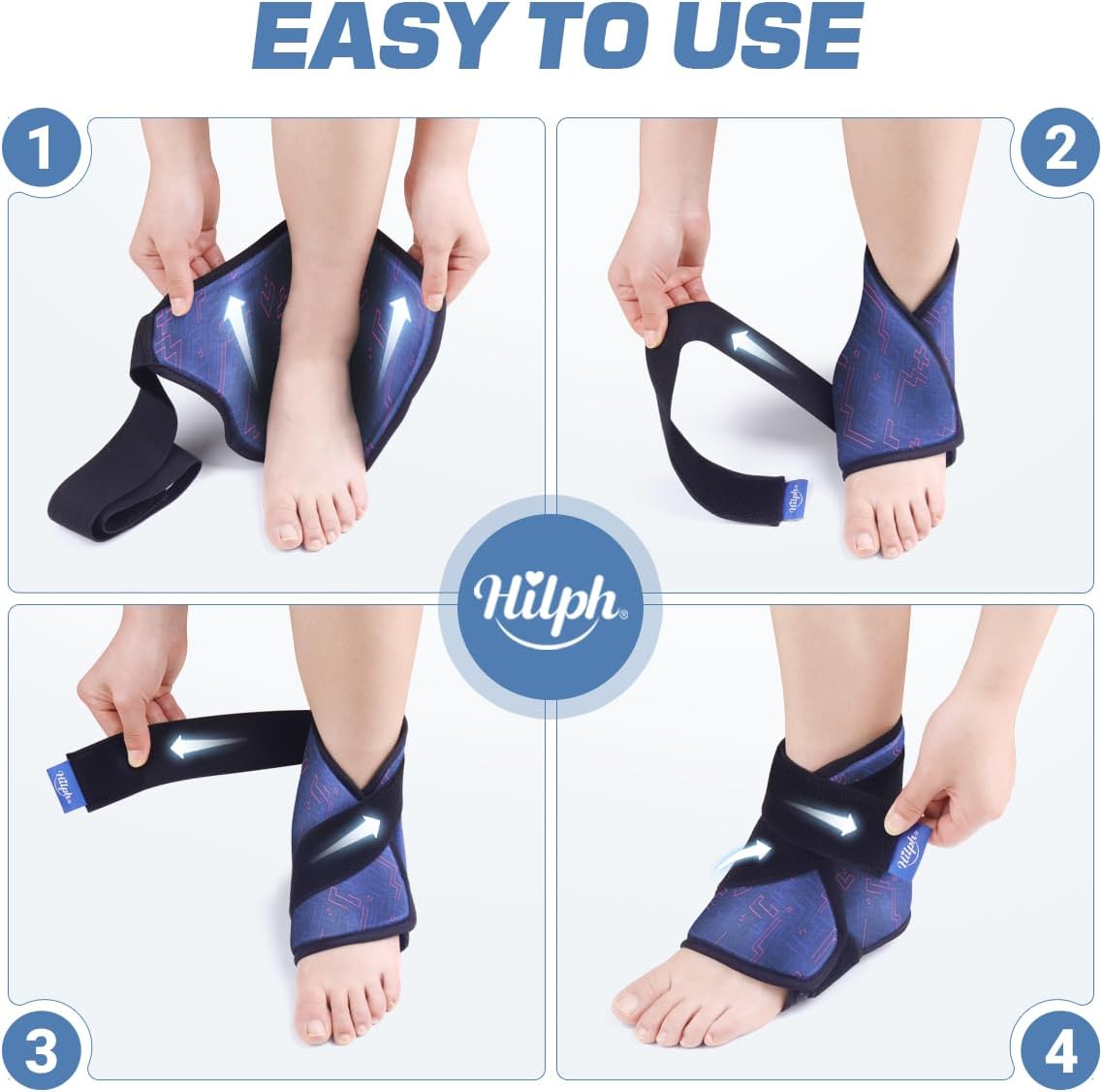 Hilph Ankle Heel Ice Pack Wrap for Swelling, Achilles Tendonitis, Sprain