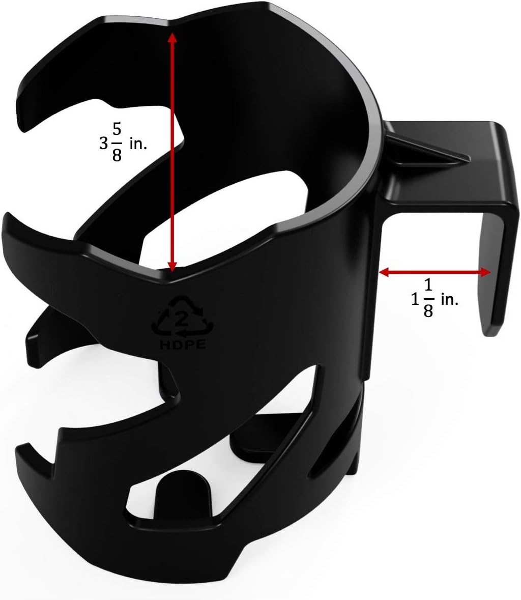 BedBev Cup Holder, Drink Holder, Bottle Holder Attachment for Beds, Bunk Bed Accessories, Lofted Beds and Cribs, Black
