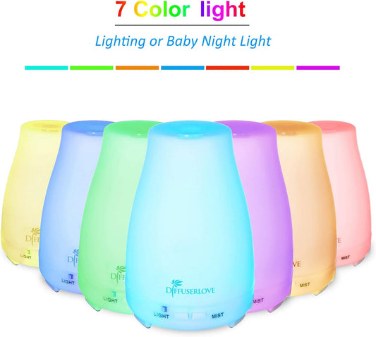 Diffuserlove Diffuser 2 Pack Essential Oil Diffuser 200ML Remote Control Ultrasonic Aromatherapy Diffuser Mist Humidifiers for Bedroom Office Yoga
