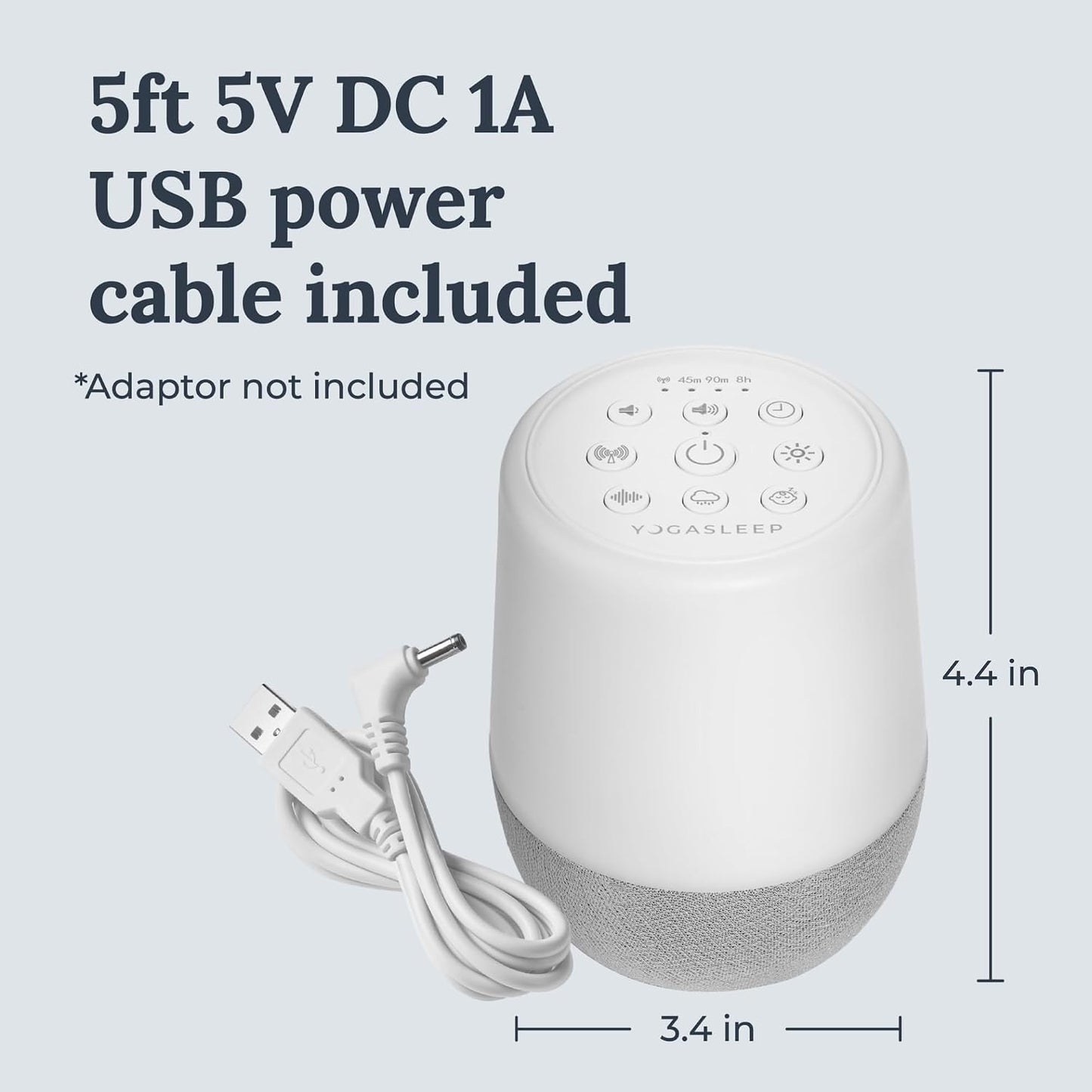 Yogasleep Nod White Noise Sound Machine, With Soft Night Light & Sleep Timer, 20 Sound Options Including Lullabies, Nature & Pink Noise, Sleep Aid For Baby & Adults, Noise Canceling For Office Privacy
