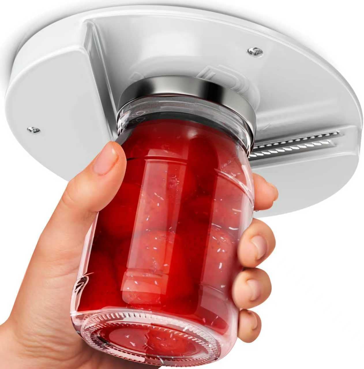 Jar Opener for Seniors Under Cabinet Jar Openers | Weak Hands and with Arthritis Easy Grip Allows to Easily Unscrew,Can Opener for Your Kitchen(whit)