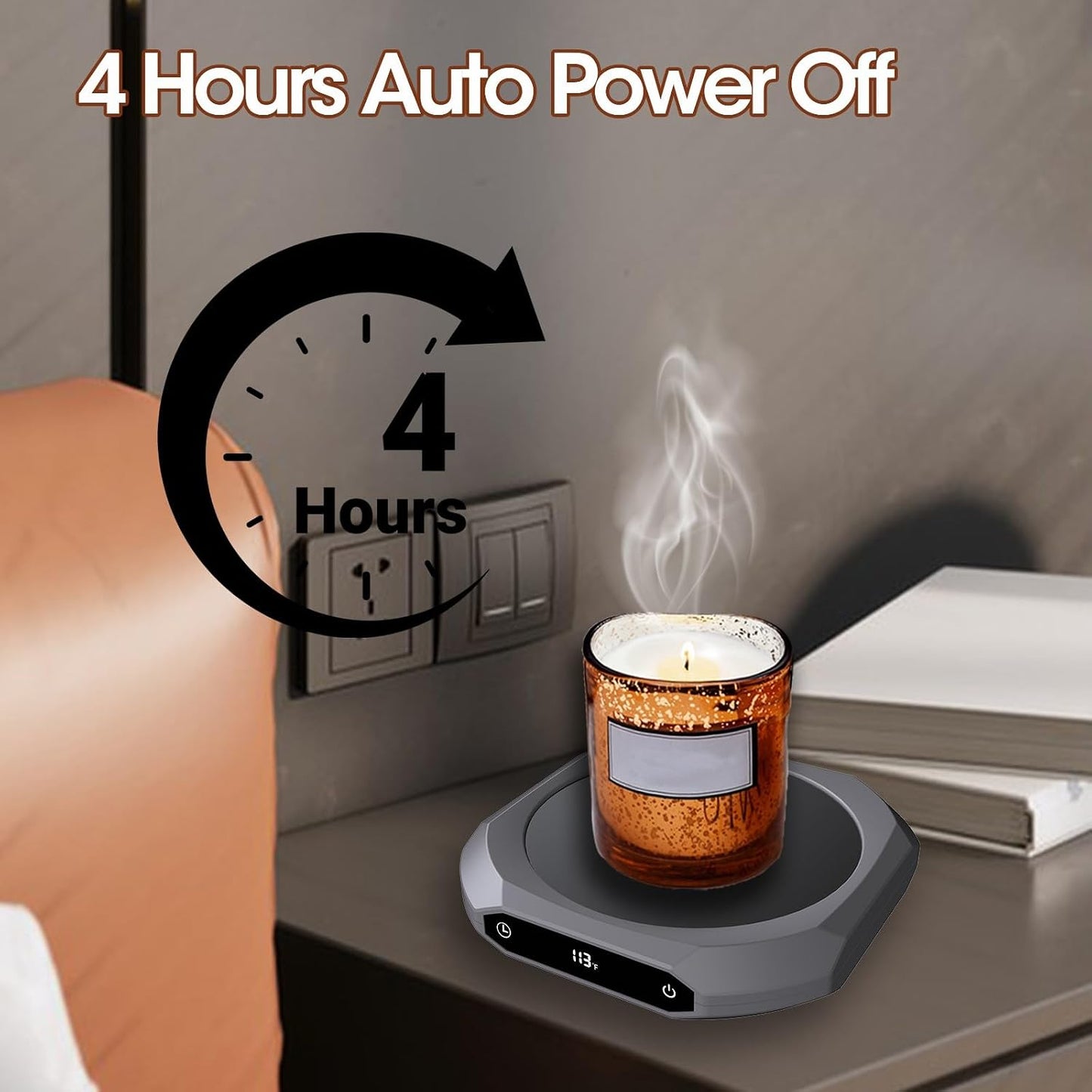 Mug Warmer for Desk - 36W Smart Coffee Cup Warmer with Timer, Auto Shut Off, 3 Heat Settings, Keep Your Coffee Warm for Office Hours,Perfect Coffee Gifts (White), Black