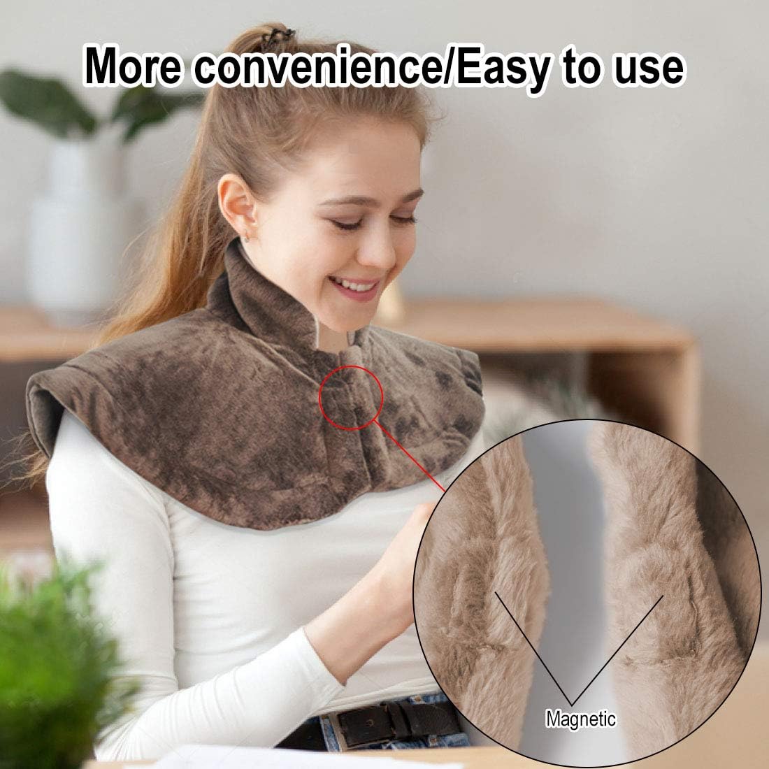 Heating Pad for/Shoulders/Neck/Back/Waist/AbdomenPain and Wrap Cramps Relief - Moist and Dry Heat Therapy with Auto-Off Electric Hot Heated Pad by GOQOTOMO-20 x25“ HW-PJ