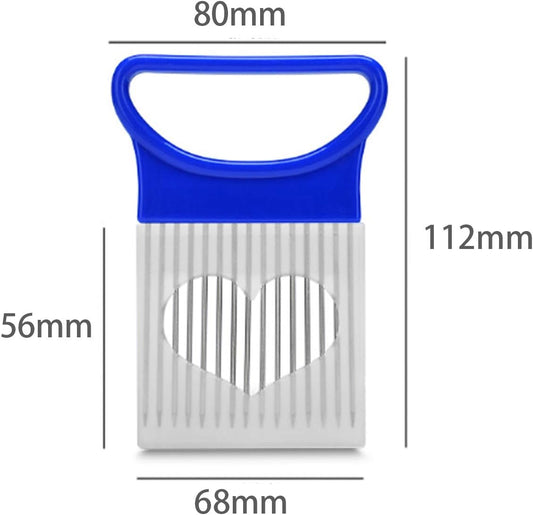 Onion Slicer 2Pcs, Multipurpose Vegetable Cutting Holder | For Slicing, Dicing & Chopping, Stainless Steel, Easy Grip Handle, For Potato, Tomato & Fruits