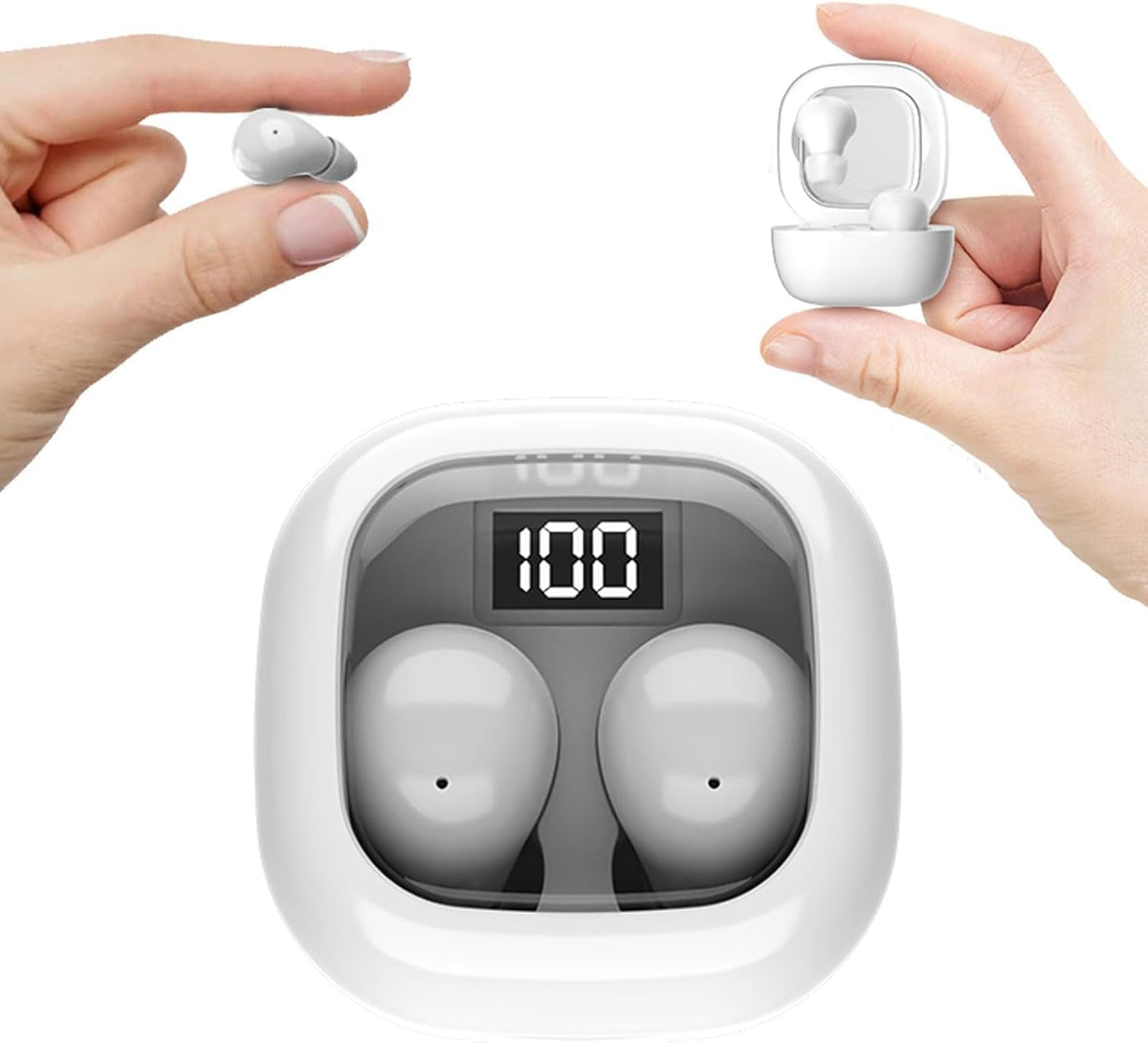 Invisible Mini Sleep Earbuds Ear Buds for Side Sleepers Sleeping, Small Ears Canals Women Wireless Bluetooth Low Profile Smallest Disgused Tiny Micro Discreet Hidden Earbuds Headphones for Work