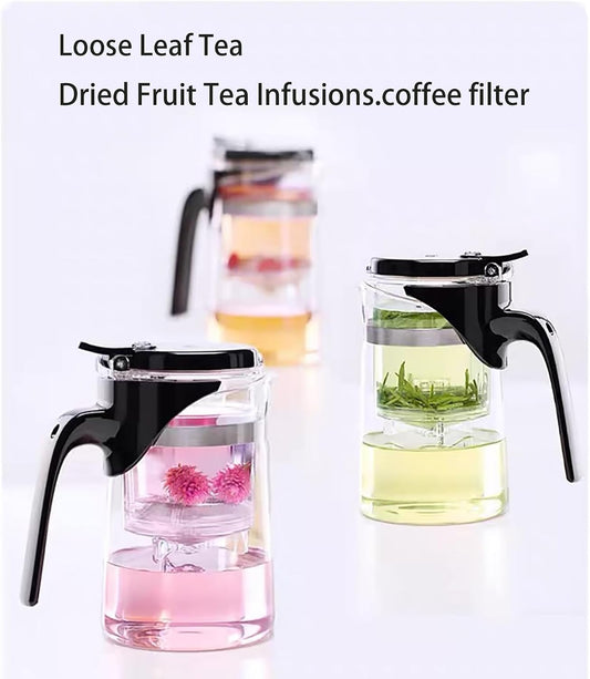 Glass Teapot with Detachable Infuser, Loose Leaf Tea Infusions, 16.9oz