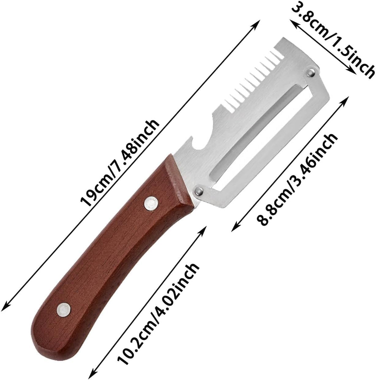 Multifunctional Vegetable Peeler for Kitchen, 3 in 1 Stainless Steel Blade with Wooden Handle and Bottle Opener, Ultra-Sharp Kitchen Tool for Fruits and Vegetables