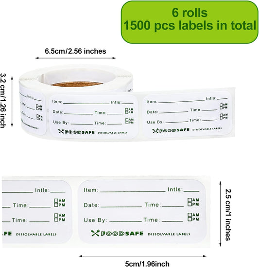 Outus Removable Food Labels for Restaurant Containers, 1 x 2 Inch