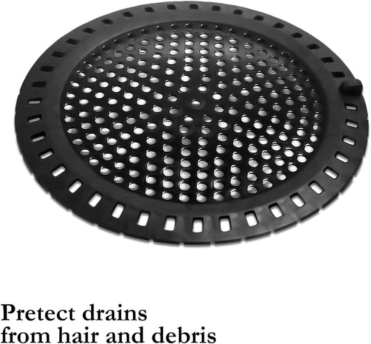 Huntonry Drain Hair Catcher, Shower Hair Drain Catcher, Shower Drain Cover, Bathtub Drain Strainer, Tub Hair Catcher, Bathroom Sink Strainer Hair Trap Filter, Bathroom Drain Defender, Flat, Round