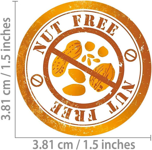 Nut Free Stickers Food Allergy Rotation Labels 1.5 Inch Round Circle Dots 500 Adhesive Stickers