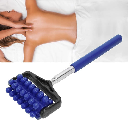 Telescopic Yoga Massage Stick for Men and Women – Granular Body Roller for Neck, Back, Legs, Home Use (Navy Blue)
