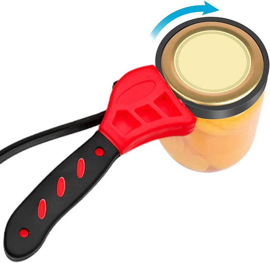 Jar Opener, Adjustable Bottle and Jar Opener for Weak Hands, Multifunctional Belt Wrench Can Open Tool, No-n Slip Rubber Strap Wrench for Plumbing,Sink,Faucet(COLOR:red)