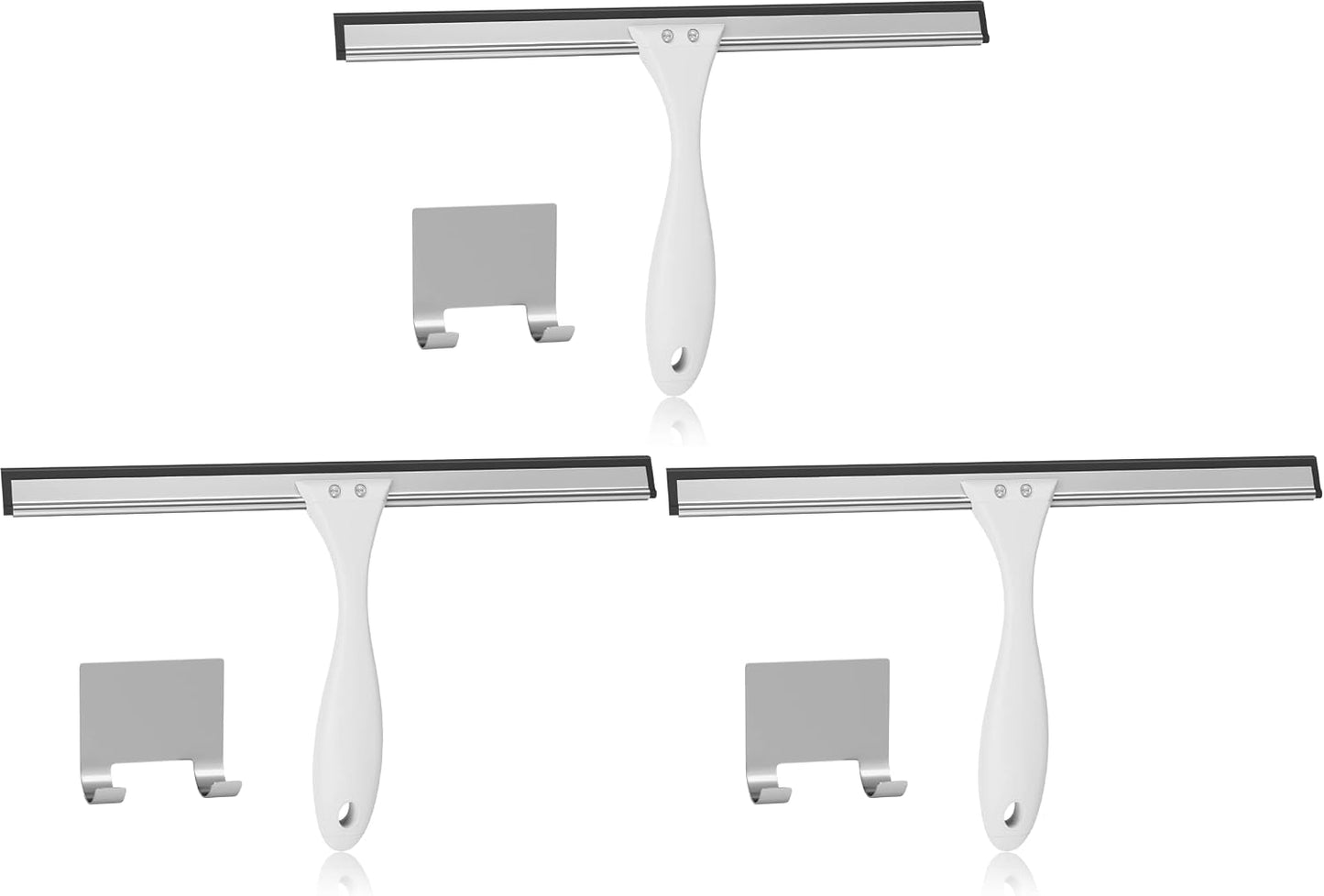 AmazerBath Squeegee for Shower Glass Door, All-Purpose Squeegee with Hook for Shower Doors, Windows, Mirrors, Tiles and Car Glass, 10 Inches