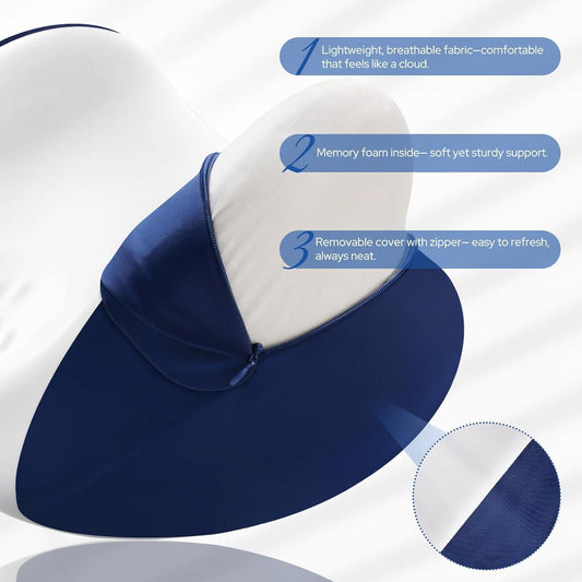 Knee Pillow for Side Sleepers, Memory Foam Leg Pillow, Blue | Ergonomic Leg Pillow for Side Sleeping, Heart-Shape Knee Wedge Pillow, Breathable Leg Elevating Pillow for Hip, Joints