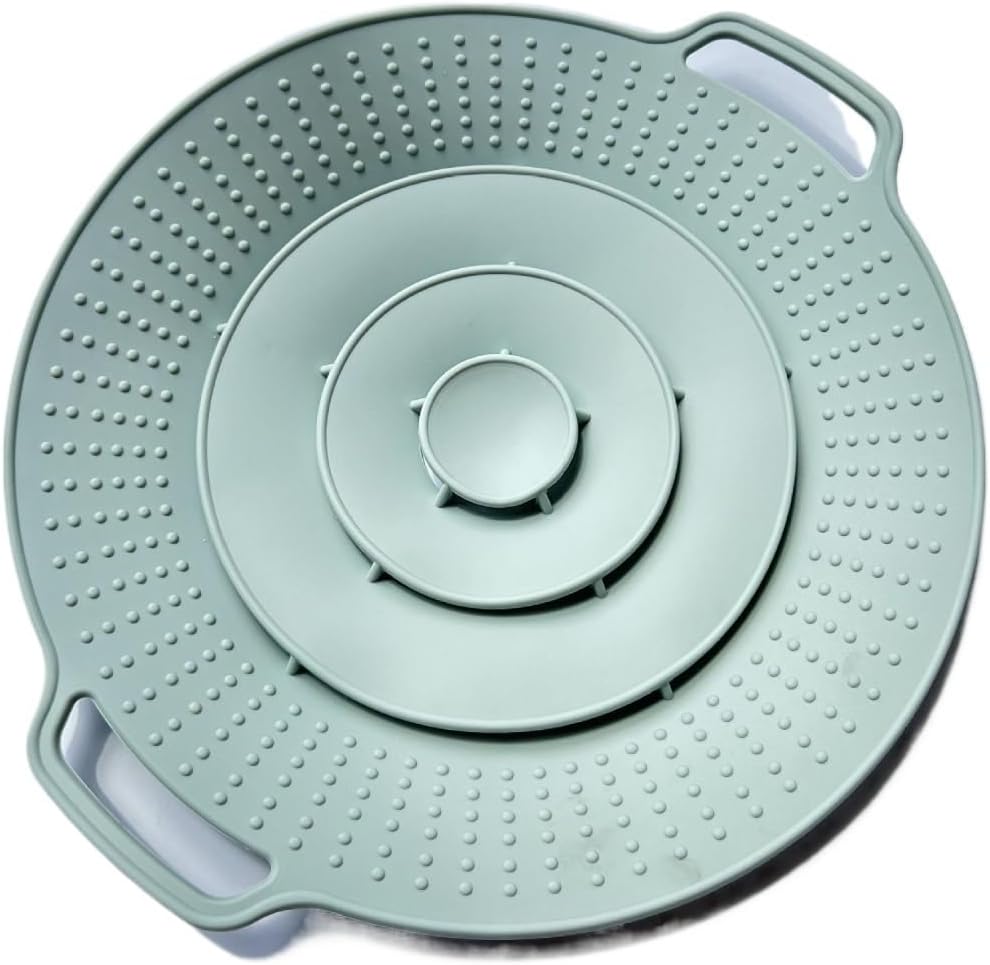 Universal 30cm Silicone Pot Lid - Reusable Spill Stopper For Pans And Pots(Black)