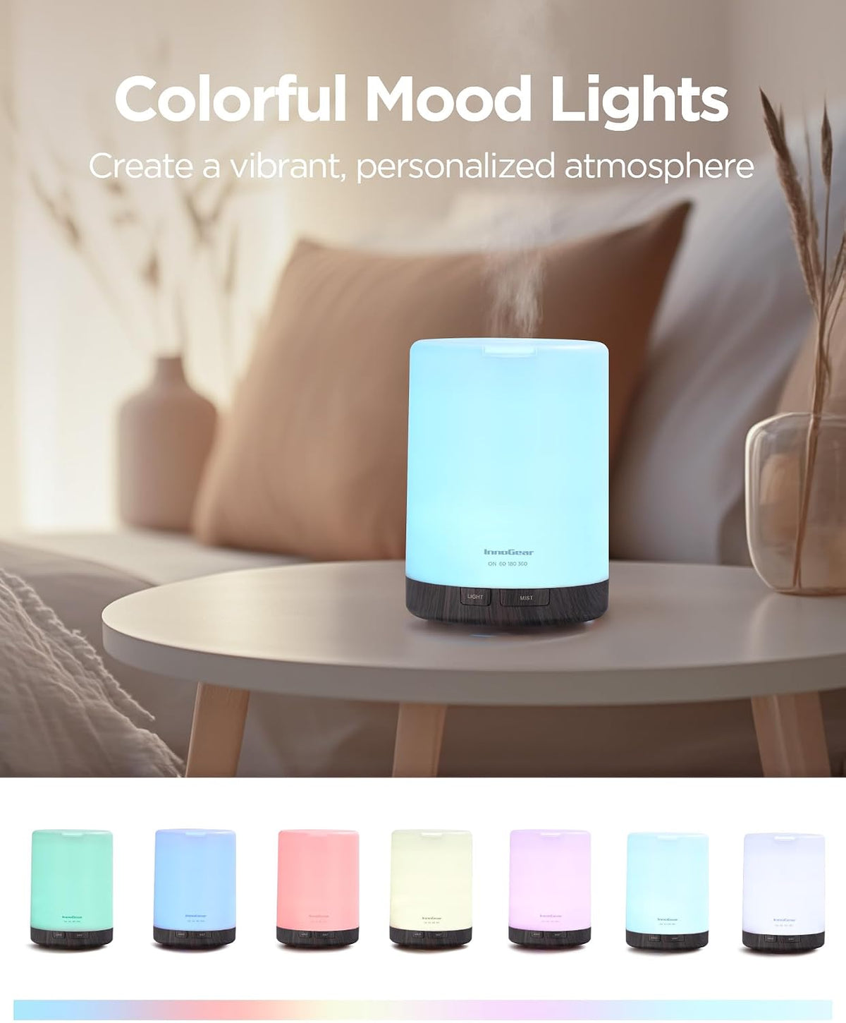 InnoGear 300ml Essential Oil Diffuser for Home Scent Humidifier, Yellow