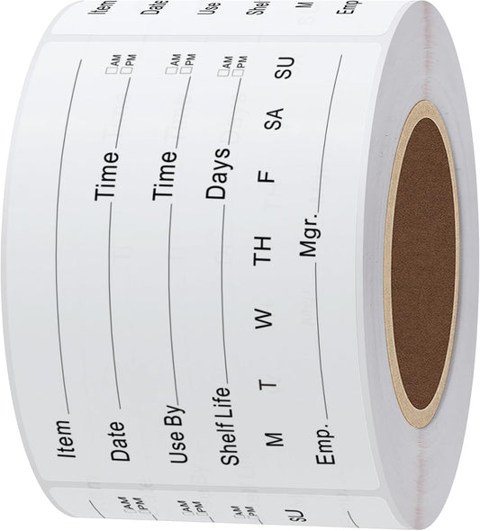 Hybsk 2 x 3 Inch Removable Freezer Food Labels for Reusable Containers- Easy Clean Leaves No Residue Food Storage Freezer 300 Stickers (Type 1)