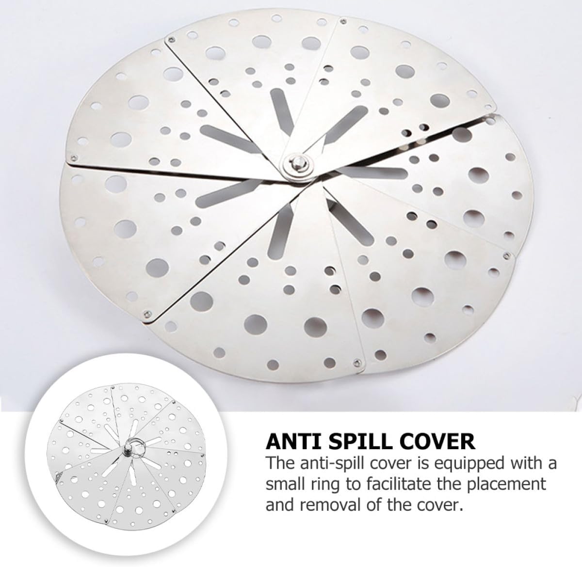 Adjustable Stainless Steel Anti-spill Lid Overflow Stopper Cover for Pots Kitchen Use High-temperature Resistant Household Multi-purpose Spill Protector