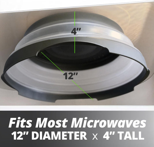HOVER COVER Magnetic Microwave Splatter Cover - 12-Inch Collapsible - Gray