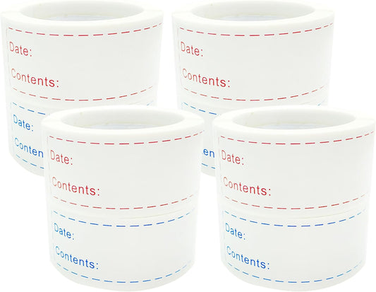 8 Rolls 1000 Pieces Removable Freezer Labels 1 x 3 Inch Food Storage Stickers Date Stickers Easy to Clean and Write On (1000pcs)