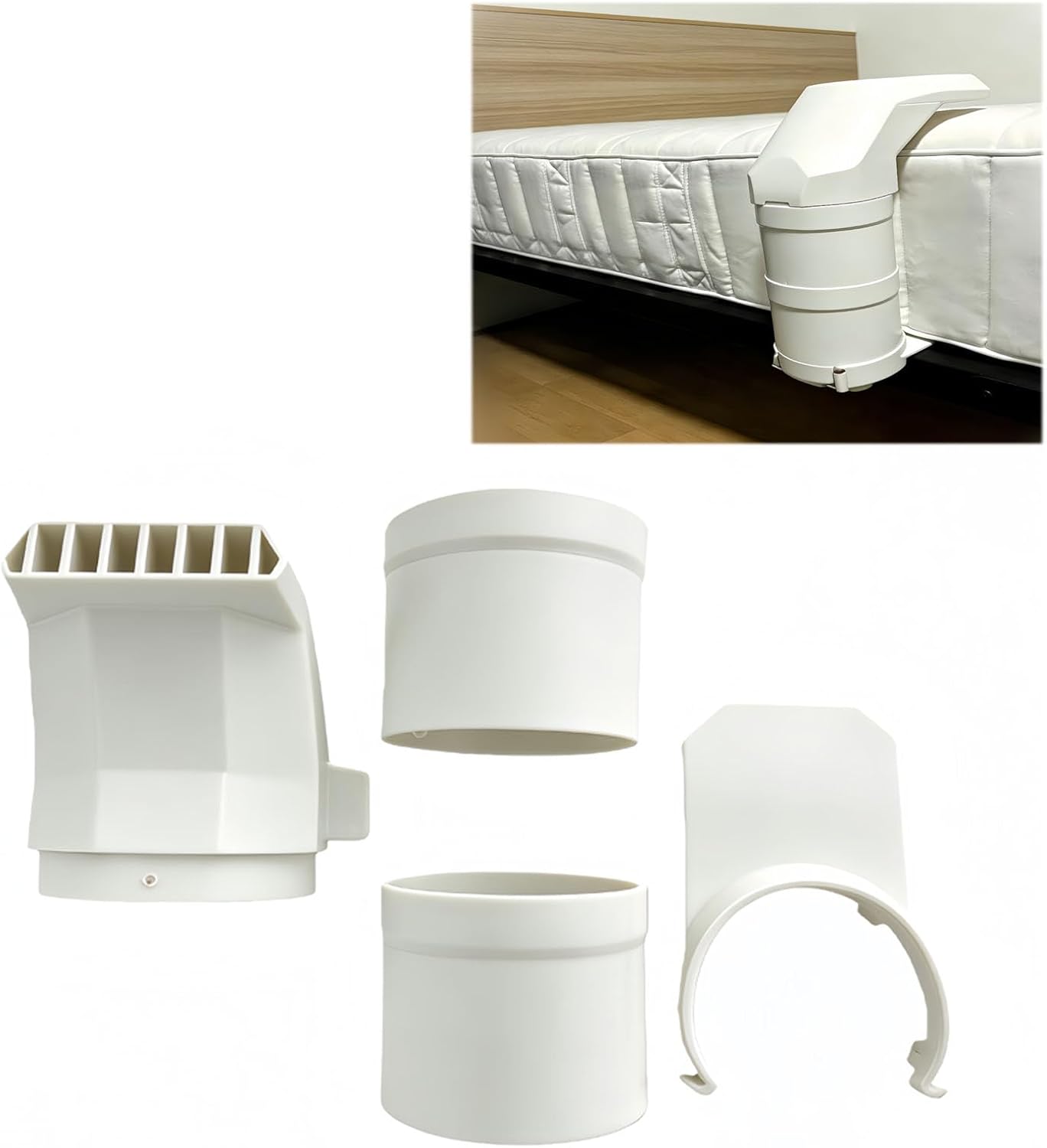 Bed Cooling Nozzle Adapter – Under‑Sheet Airflow Nozzle with Hose Connector & Mattress Clip for DIY Sleep Cooling Fans