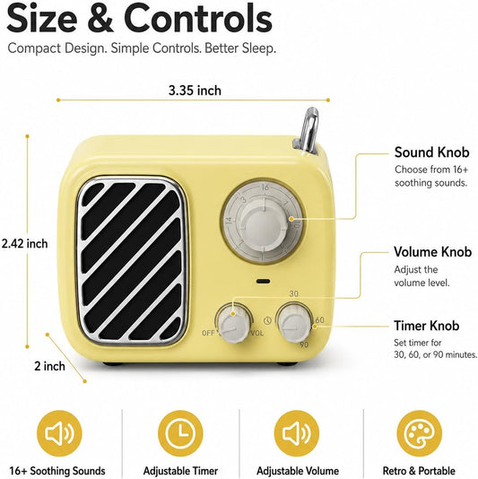 Portable White Noise Machine with Rich Sound, Non-Looping Sleep Sounds,Green
