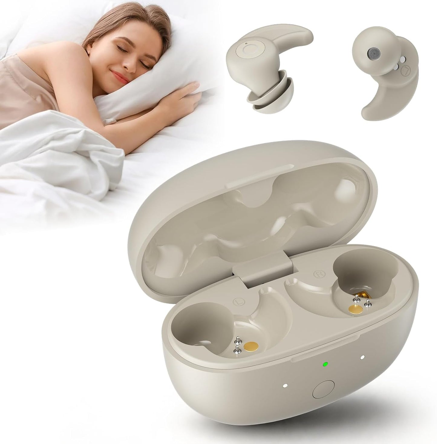 OHAYO Sleep Earbuds Bluetooth 6.0 Noise Cancelling Headphones for Side Sleepers No Touch Control Tiny Sleeping Ear Buds